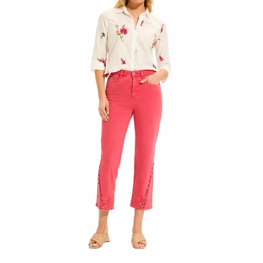NEW FDJ suzanne straight crop jeans in rouge